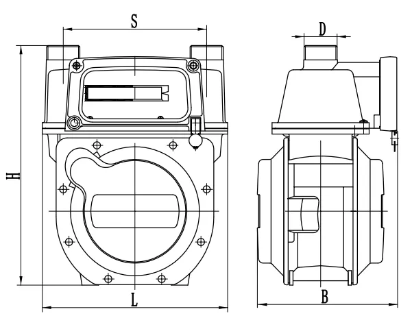 Бытовой мембранный газовый счетчик со стальным корпусом G4S (1)