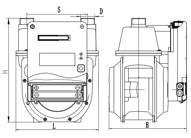 Электронный мембранный газовый счетчик с алюминиевым корпусом (2)